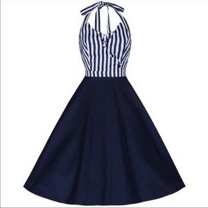 Blue and white Lindy Bop Dress